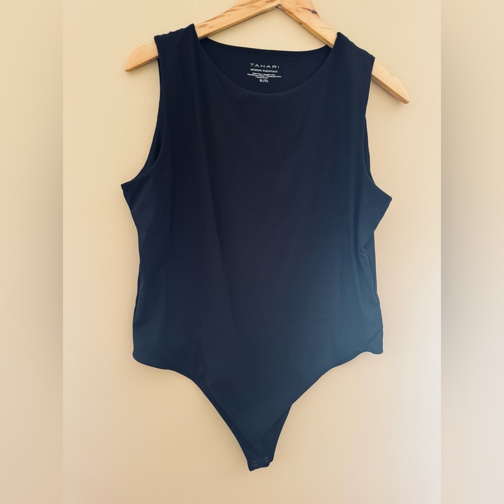 Tahari Navy Sleeveless Bodysuit